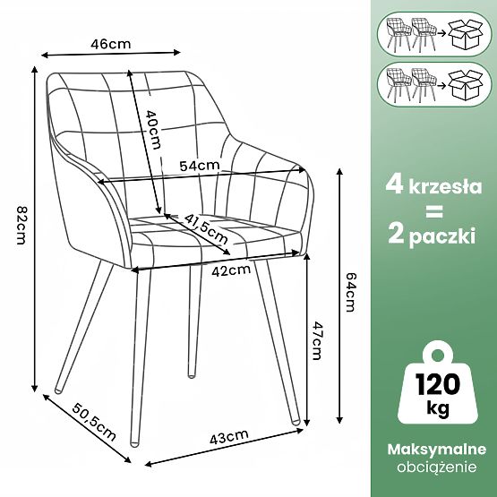 4x Oblazinjeni stol s kvadratnim prešitjem Bež LUXANO Črne noge tkanina Lumos