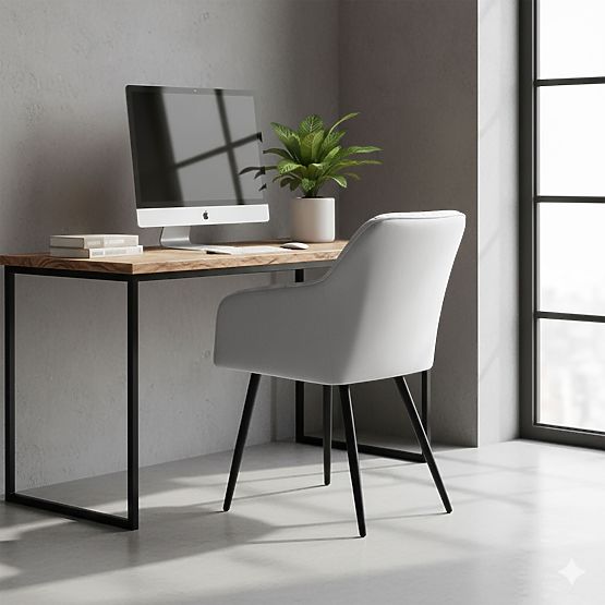 6x Žametni oblazinjeni stol s prešitjem Siva FLORENCE Črne noge