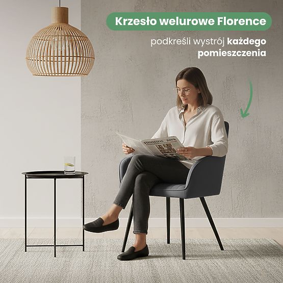 6x Žametni oblazinjeni stol s prešitjem Temni Grafit FLORENCE Črne noge