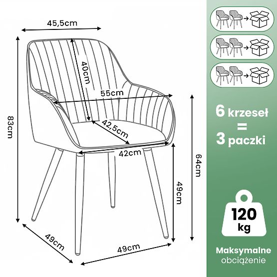 6x Žametni vrtljivi stol s prešitjem Bež TURNO Črne noge