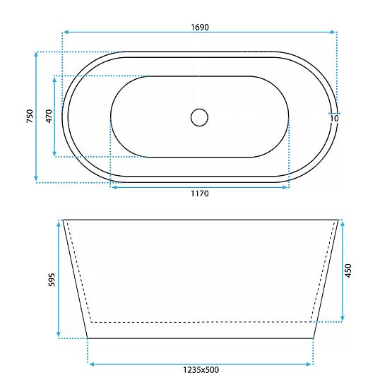 Akrilna samostoječa kad ROMA 170