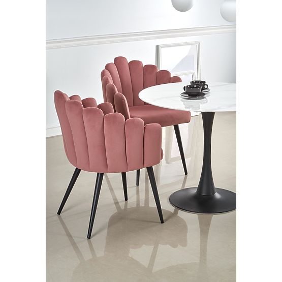 AMBROSIO okrogla miza, plošča - steklo, noga - črna (2p=1ks)