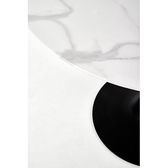 AMBROSIO okrogla miza, plošča - steklo, noga - črna (2p=1ks)