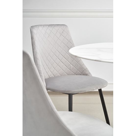 AMBROSIO okrogla miza, plošča - steklo, noga - črna (2p=1ks)