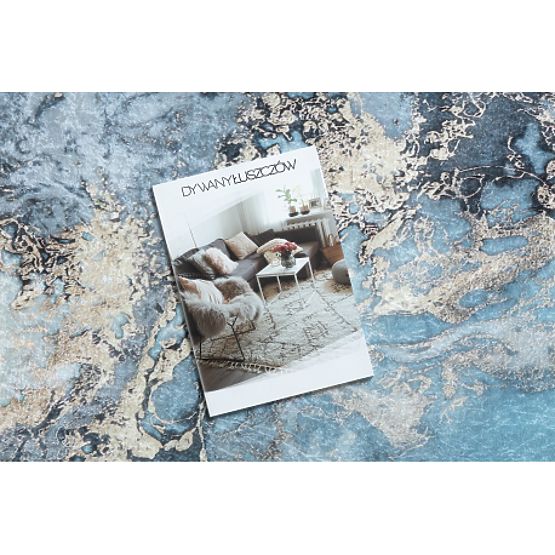 ANDRE pralna preproga Marmor 2248 proti zdrsu - modra