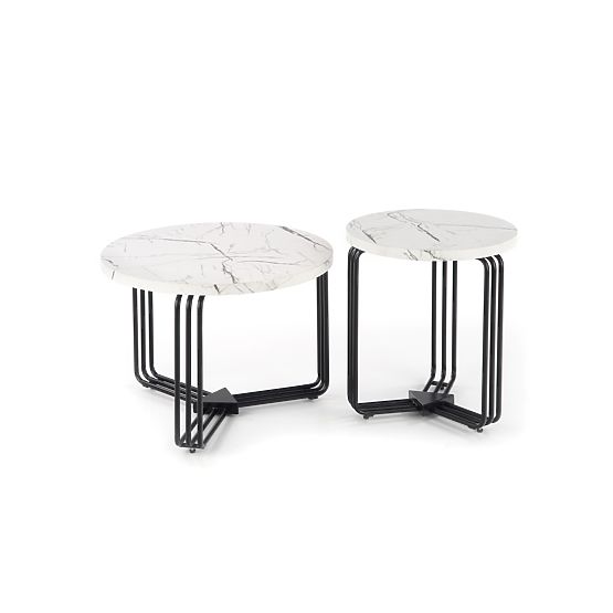 ANTICA M konferenčna miza plošča - bel marmor, okvir - črna (2p=1ks)