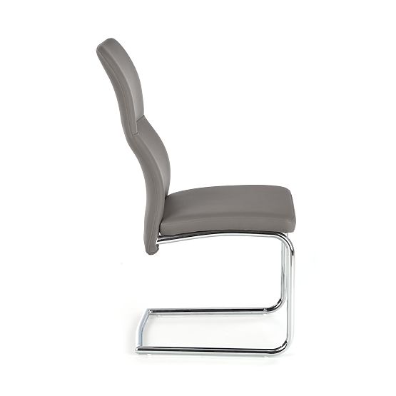 ARCO Kromiran kovinski stol / eko usnje barva pepel (1p=2kos)