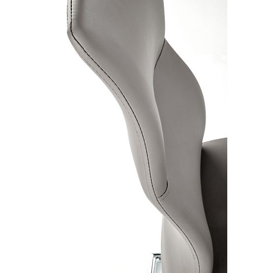 ARCO Kromiran kovinski stol / eko usnje barva pepel (1p=2kos)