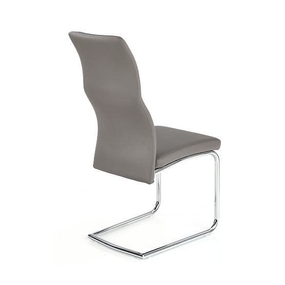 ARCO Kromiran kovinski stol / eko usnje barva pepel (1p=2kos)