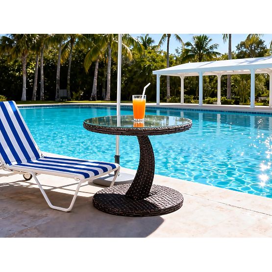 Balkonska miza iz tehnoratana okrogla klubska miza moderni dizajn