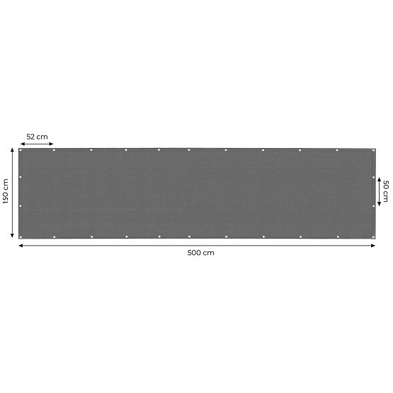 Balkonska zavesa s kovinskimi deli 150x500 cm senčna mreža + montažni elementi siva MultiGarden
