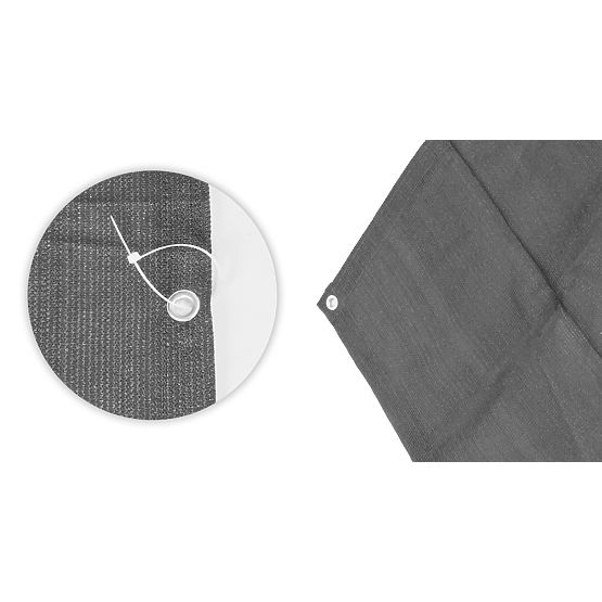 Balkonska zavesa s kovinskimi elementi 100x500 cm senčna mreža + montažni elementi siva MultiGarden