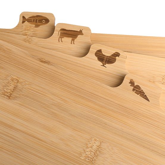 Bambusna deska za rezanje Skara, set 4 kosov