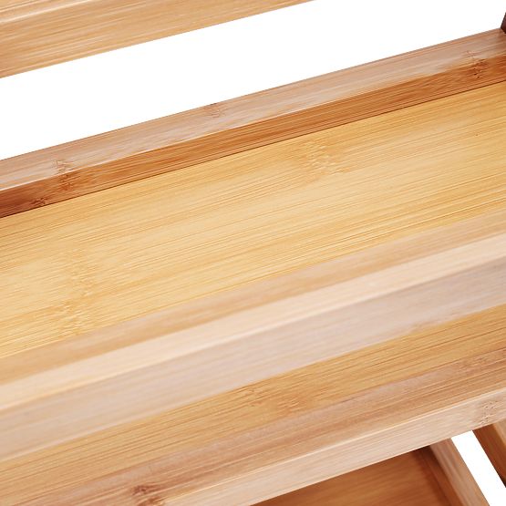 Bambusov regal na kolesih INAKI 3 nivoji naravni