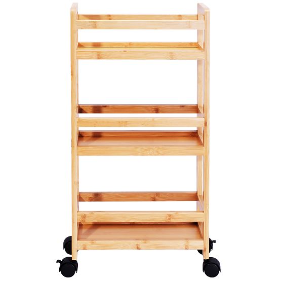 Bambusov regal na kolesih INAKI 3 nivoji naravni