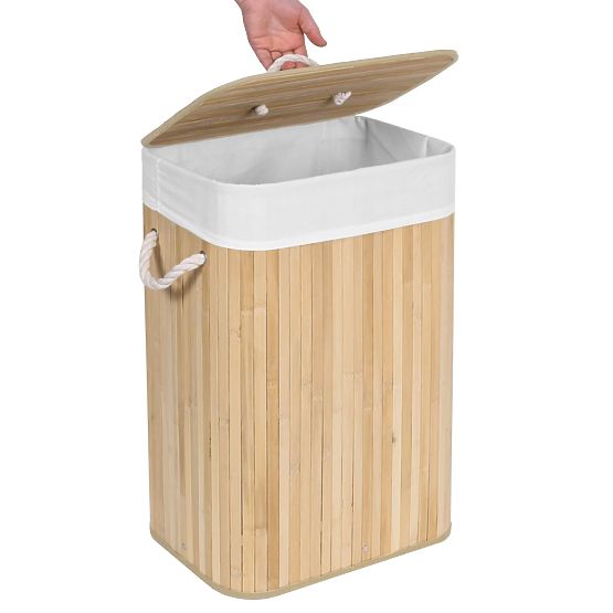 Bambusova košara za perilo, 1-prekatna, naravna