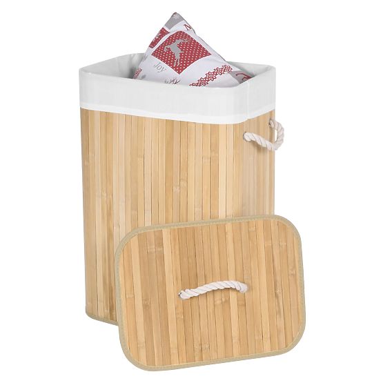 Bambusova košara za perilo, 1-prekatna, naravna