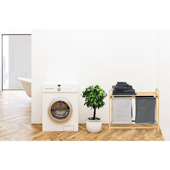 Bambusova košara za perilo ali igrače HANOI 2 predelka DUO BARVA