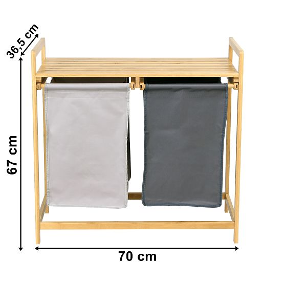 Bambusova košara za perilo ali igrače HANOI 2 predelka DUO BARVA