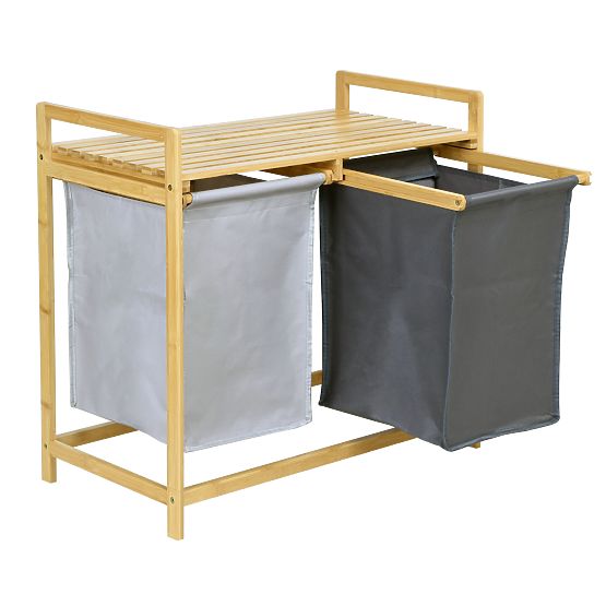 Bambusova košara za perilo ali igrače HANOI 2 predelka DUO BARVA