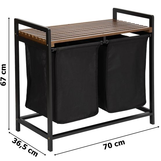 Bambusova košara za perilo HANOI BLACK ČRNA