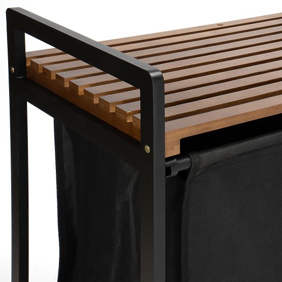 Bambusova košara za perilo HANOI BLACK ČRNA