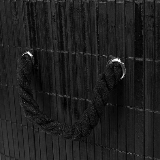 Bambusova košara za perilo s pokrovom 100L črna