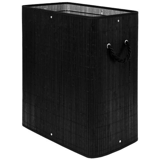 Bambusova košara za perilo s pokrovom 100L črna