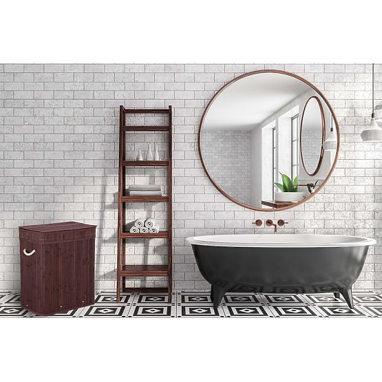 Bambusova košara za perilo s pokrovom 100L wenge