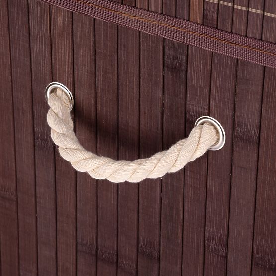 Bambusova košara za perilo s pokrovom 100L wenge