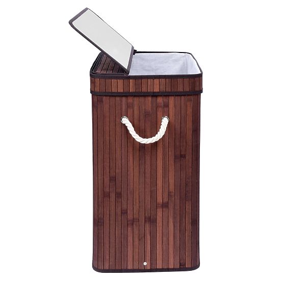 Bambusova košara za perilo s pokrovom SOREN 80L wenge