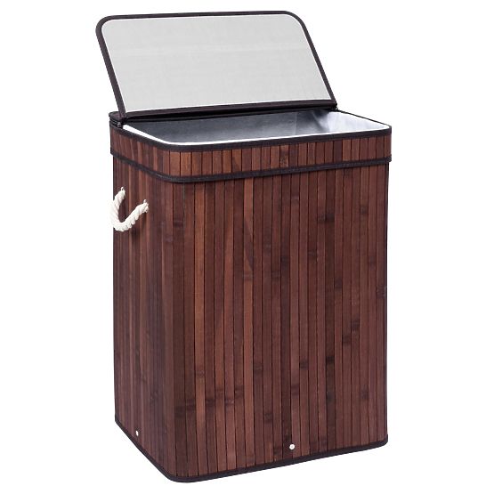Bambusova košara za perilo s pokrovom SOREN 80L wenge