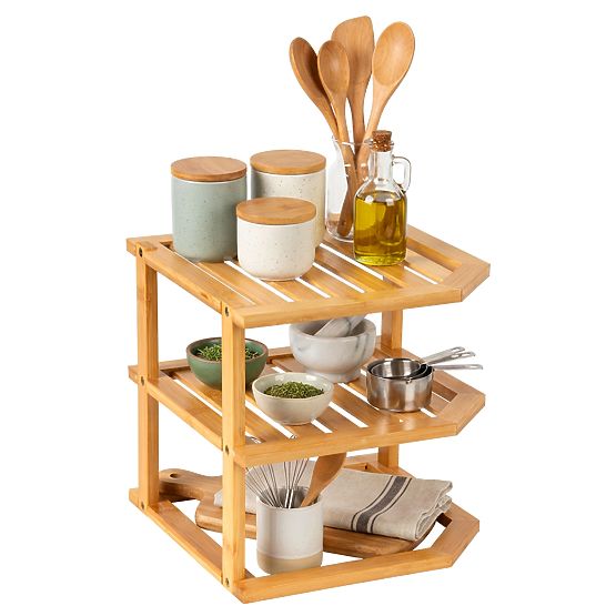 Bambusova kotna kuhinjska polica DEDAL