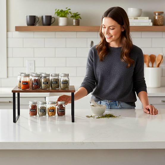 Bambusova kuhinjska polica GINGER MAX rustik