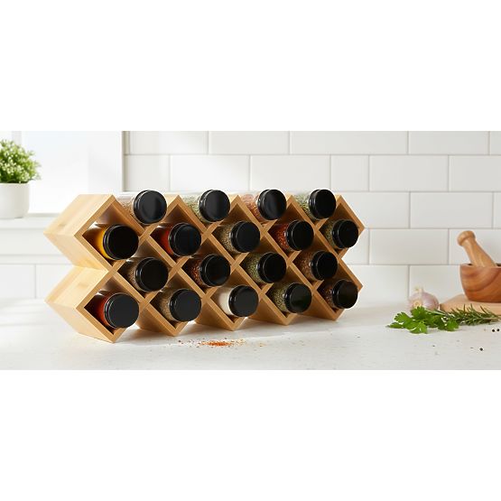 Bambusovo stojalo za začimbe KOCHEN 18 kozarcev