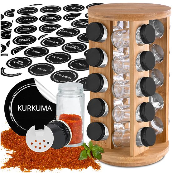 Bambusovo vrtljivo stojalo za začimbe ROTOR