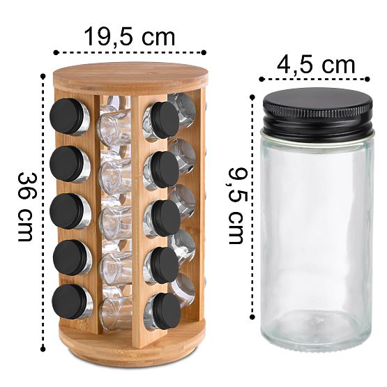 Bambusovo vrtljivo stojalo za začimbe ROTOR