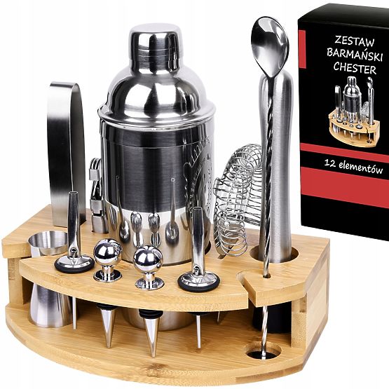 Barmanska set CHESTER kromirana 12 delov