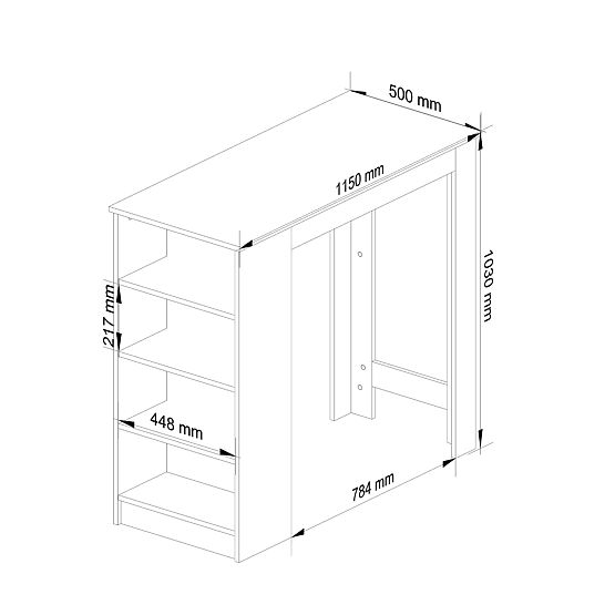Barska miza za barski stol 115 cm Bela