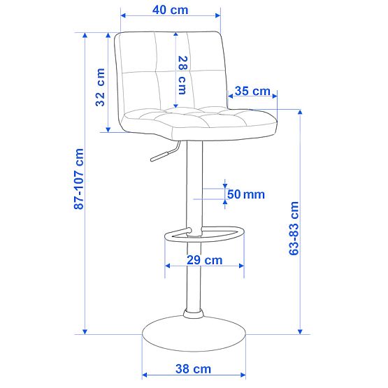 Barski stol Arako bel