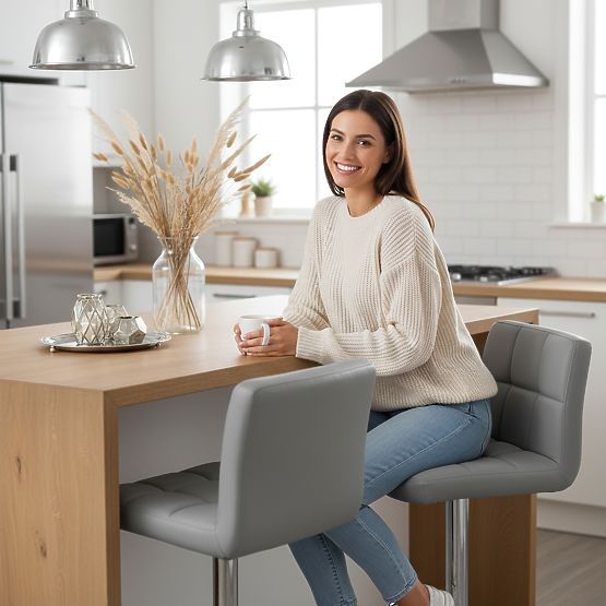 Barski stol Arako siva