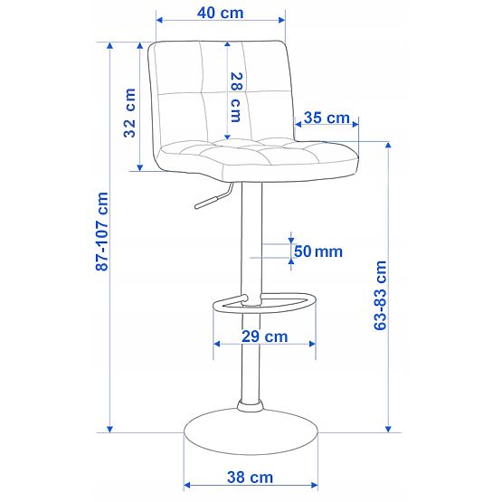 Barski stol Arako siva