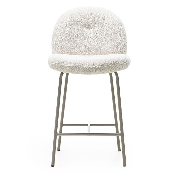 Barski stol Fiori svetlo bež, zaobljene oblike