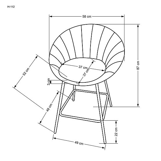 Barski stol H112 siva / zlata (2p=2kos)