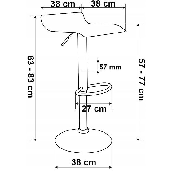 Barski stol Hoker Porti črna