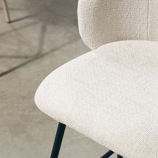 Barski stol Larisa, svetlo bež/črne noge