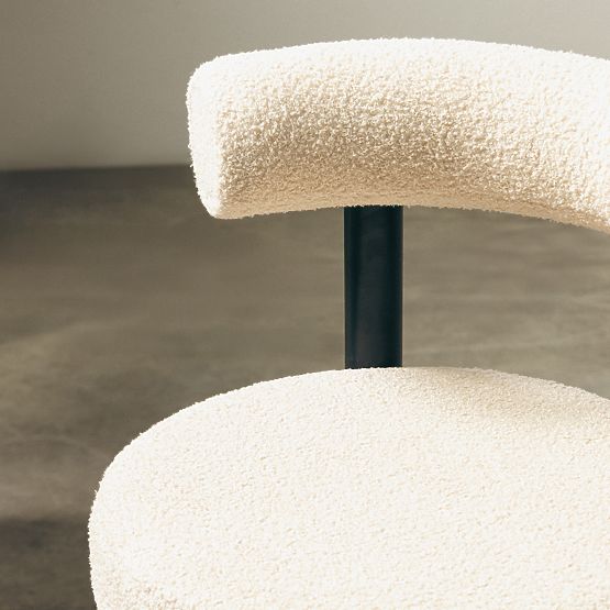 Barski stol Pedro, bež/črne noge, boucle