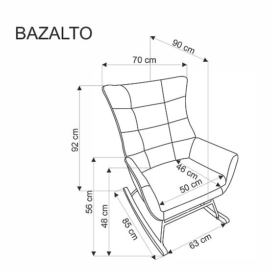 BAZALTO gugalni stol sivi (1p=1ks)