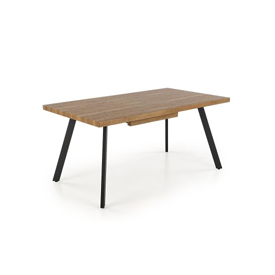 BERLIN raztegljiva miza 140-180 cm, plošča - oreh, okvir - črn (2p=1ks)