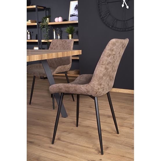 BERLIN raztegljiva miza 140-180 cm, plošča - oreh, okvir - črn (2p=1ks)